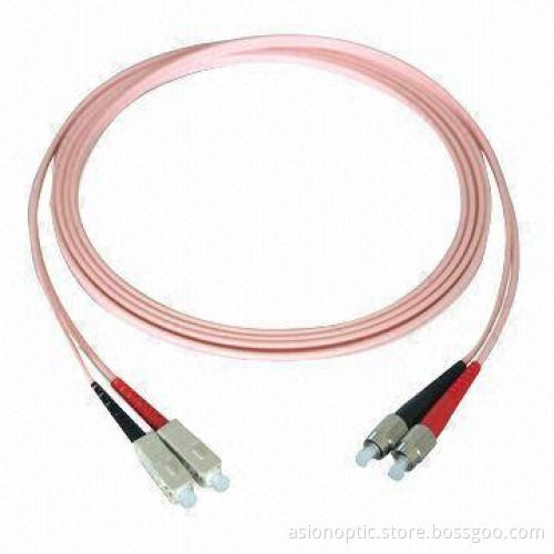 FC-SC Duplex Pink Fiber-optic Patch Cord